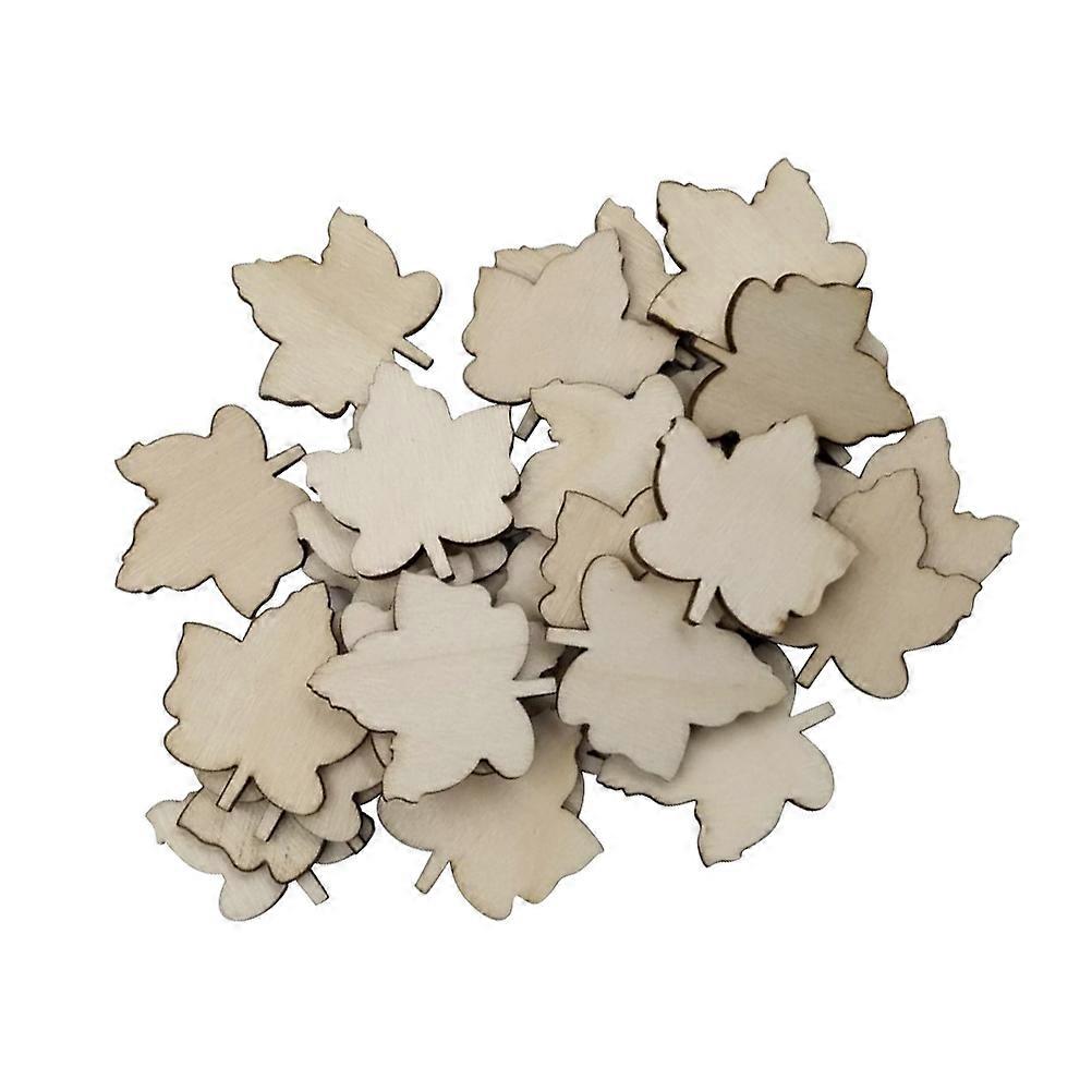 Wooden Cutouts for DIY Crafts with Smooth Touch and Lovely Maple Leaf Shape 33x29mm