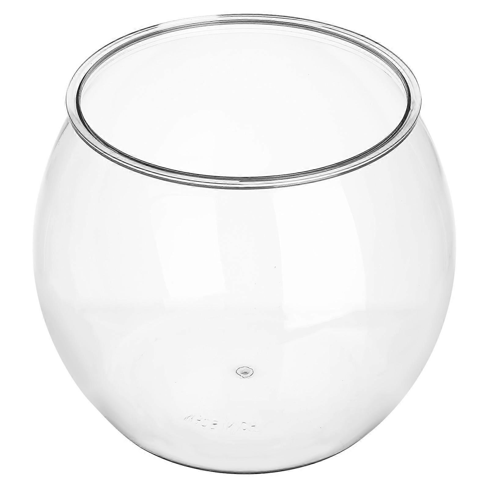 Round Fish Tank for Goldfish Decorators 24.50X22.50X22.50CM Transparent Plastic Material 1Pcs