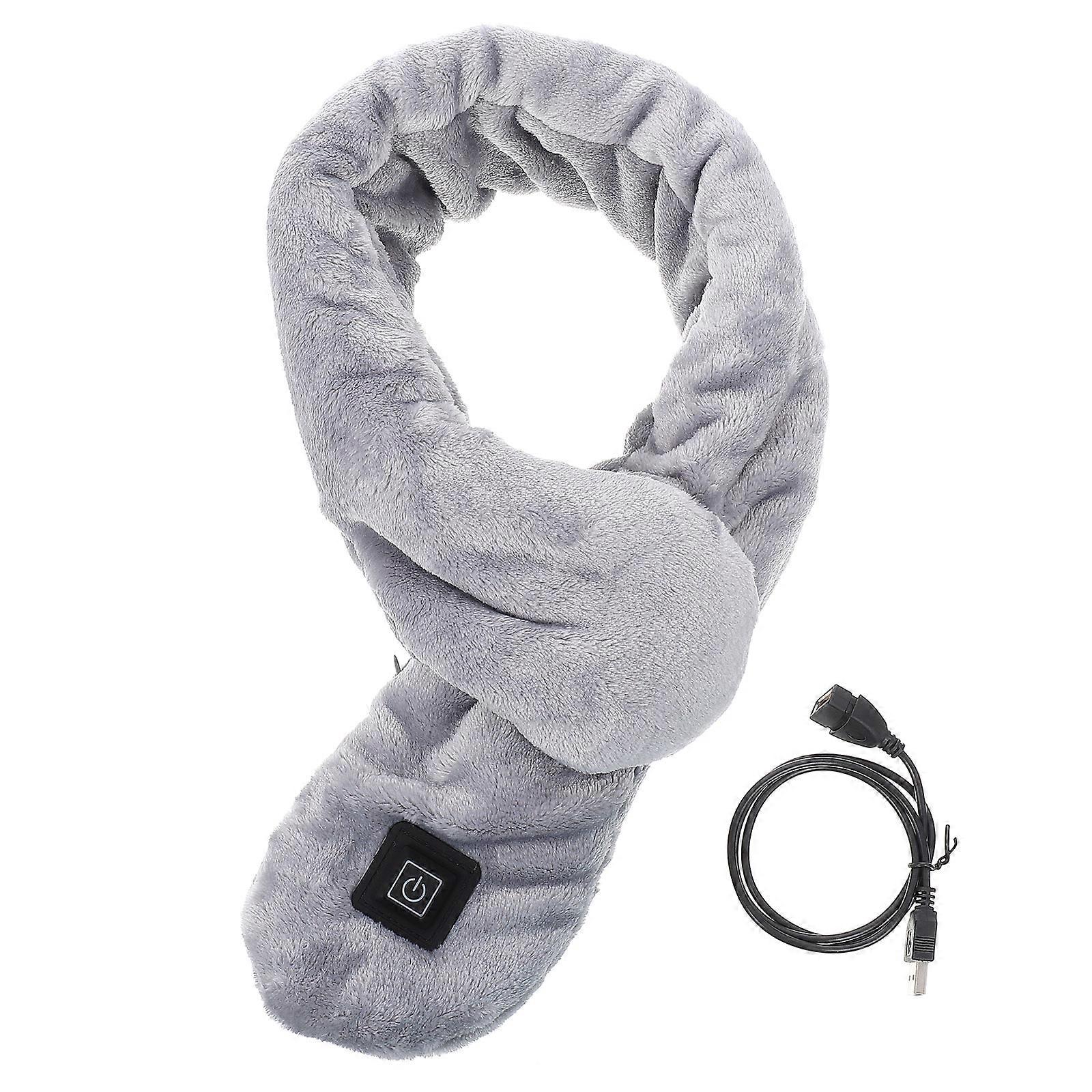 USB Heated Neckerchief for Women Men, Skin Friendly Plush Neck Cover for Cold Weather, Outdoor Warmth Scarf with Safe USB Charging
