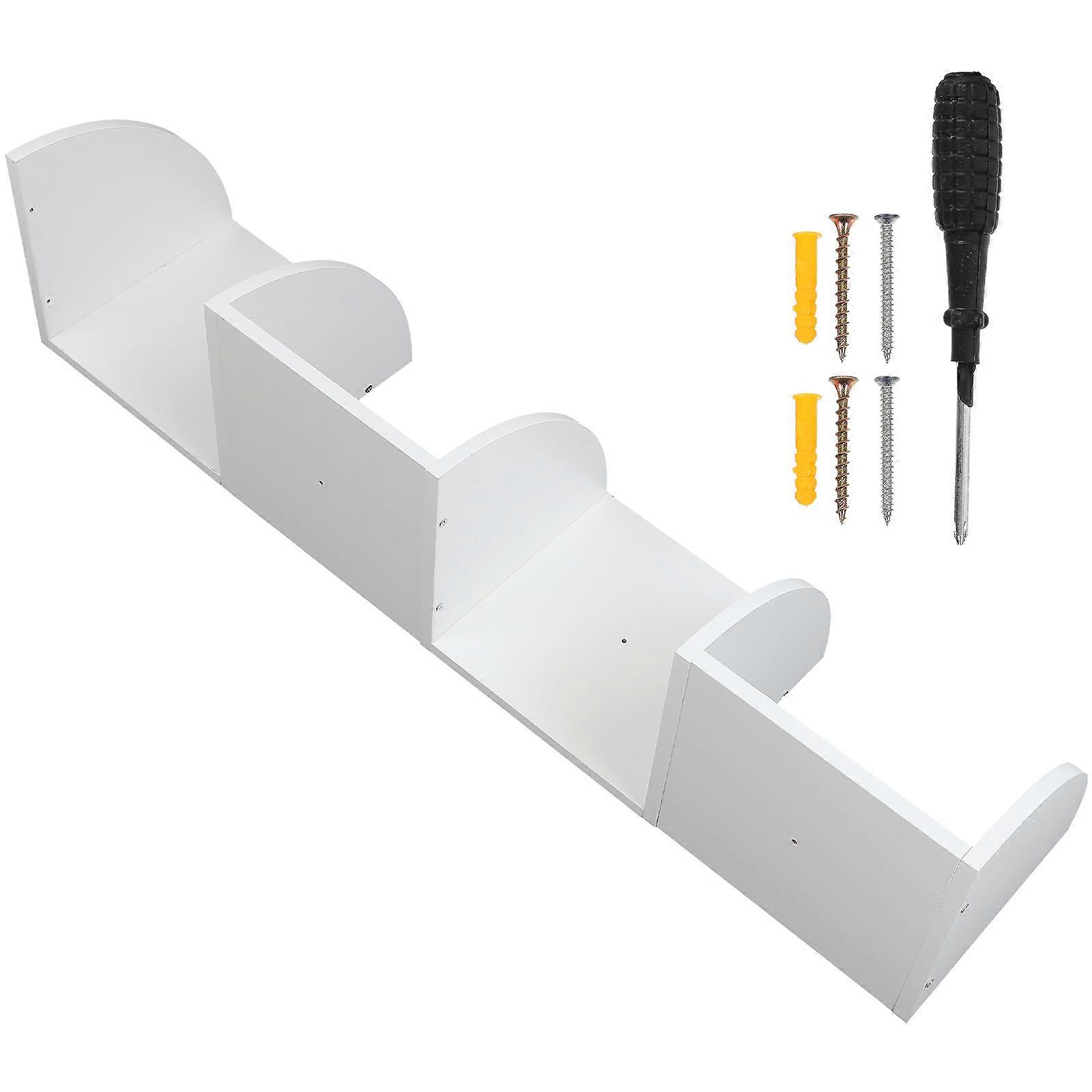 Creative Wall Mounted Storage Rack Made of Synthetic Material White Color Fits Various Spaces