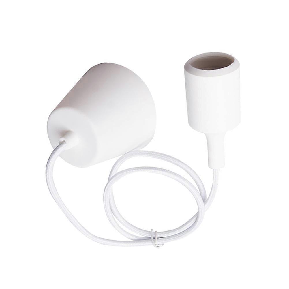 Round Body E27 Base Silicone Hanging Lamp Holder For Stylish Usage In Restaurants And Bars With White Finish 1Pcs