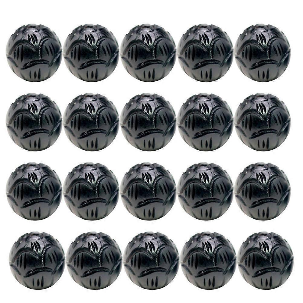 Worgeous 20 Pcs Carved Wooden Beads DIY Accessories Letter Clay Kit Black Color