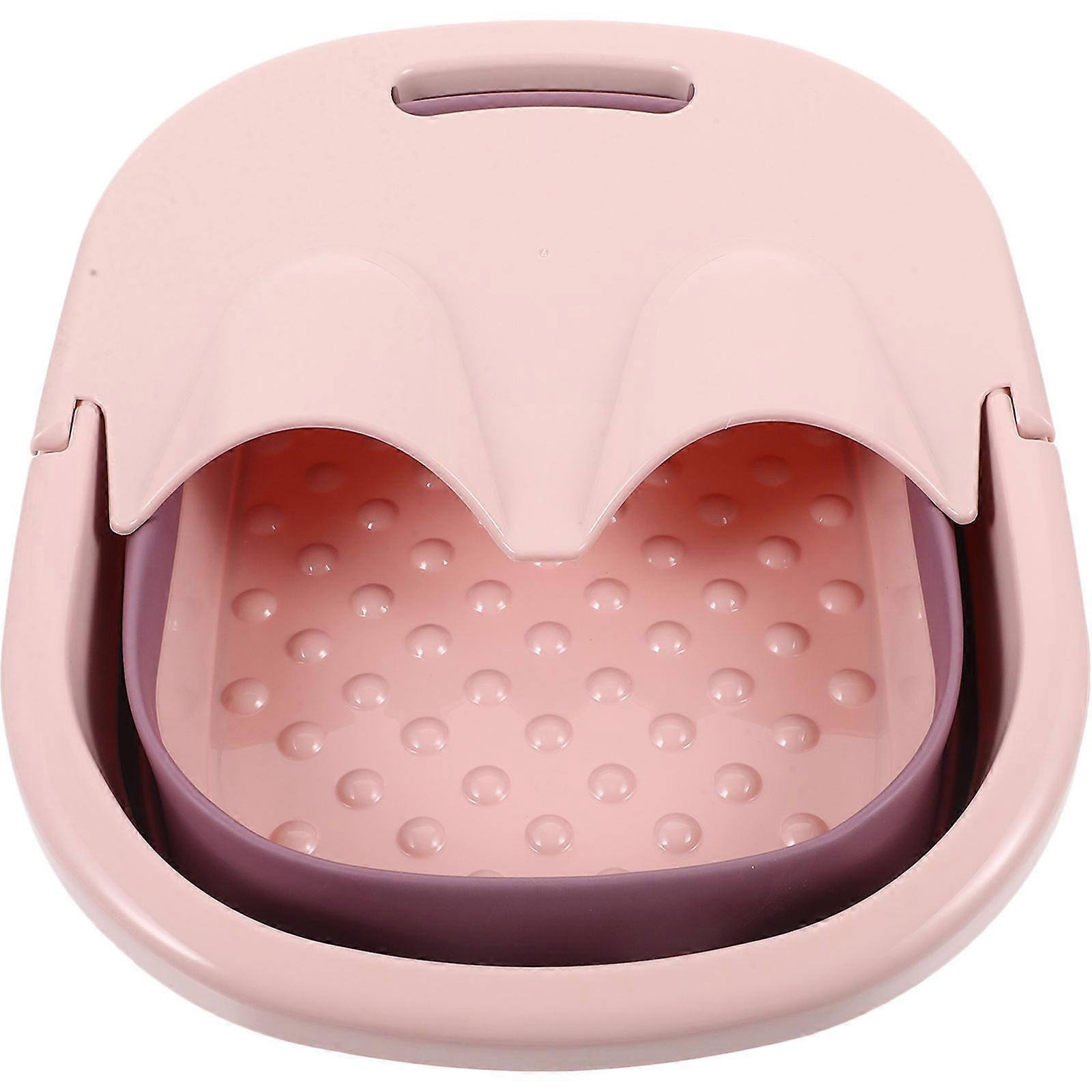 Pink Folding Foot Massage Bucket for Storing Easy to Use and Store Durably Made of Silicone Plastic 1Pc