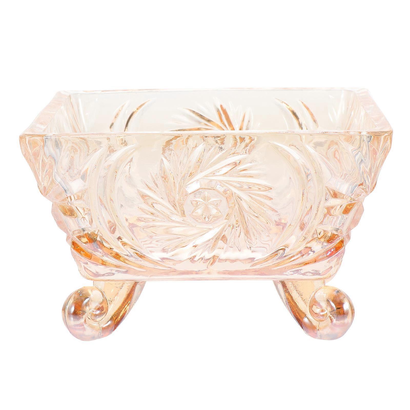 Brown Glass Household Ice Cream Bowl Decorative Food Serving Bowl for Storing 2 Pcs
