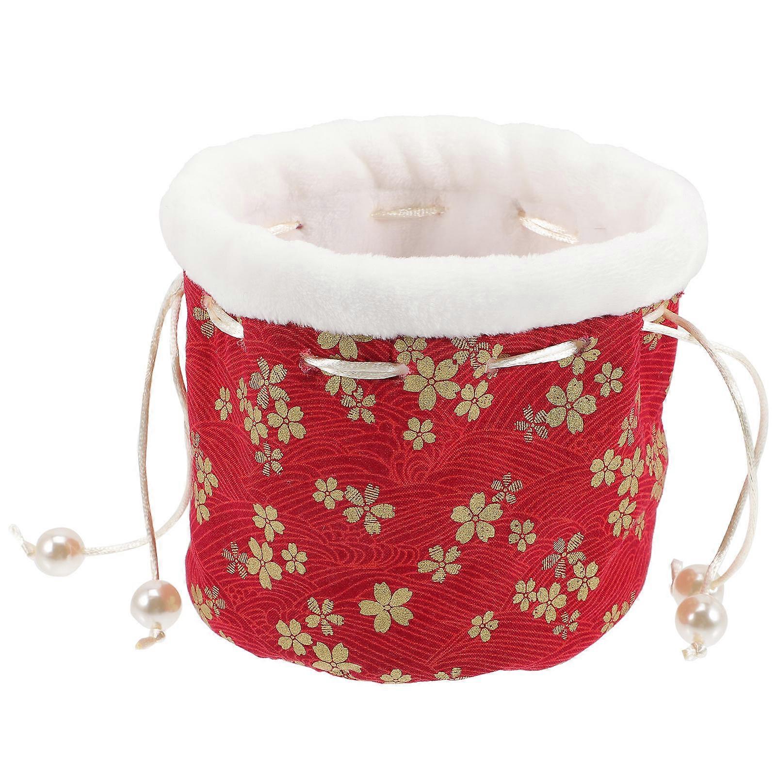 Reusable Hot Water Bag Cover Comfortable Hot Water Bottle Cover For Yard Table Winter Use 13X13CM Red Temperature Retention 1Pcs