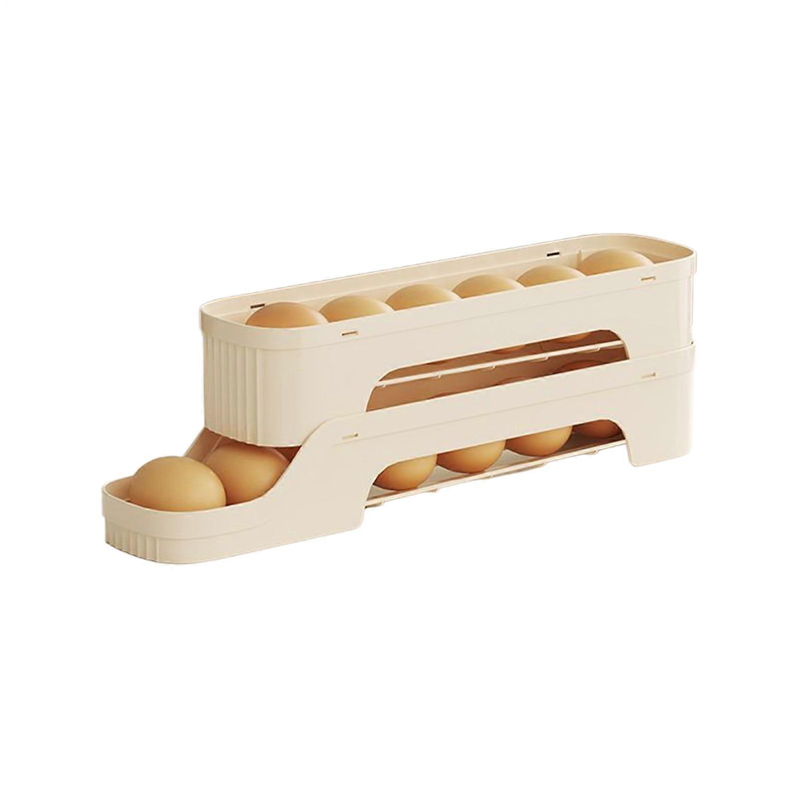 Rolling Egg Dispenser for Refrigerator, Compact Egg Organizer Holder for Kitchen Counter and Fridge Door, Space-Saving Storage Solution