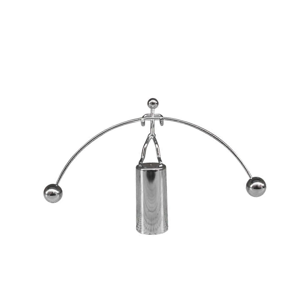 Metal Swing Weightlifter Figurine Desk Decor Silver Small Size Office Relaxation Decompression Object