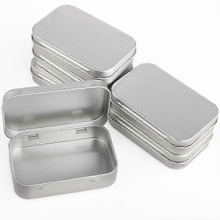 6Pcs Compact Hinged Tin Storage Boxes for Home Use