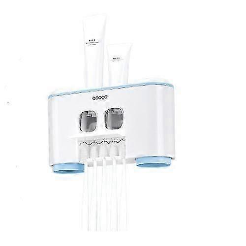 Ecoco Wall Mounted Toothbrush Holders With Toothpaste Dispenser Gray