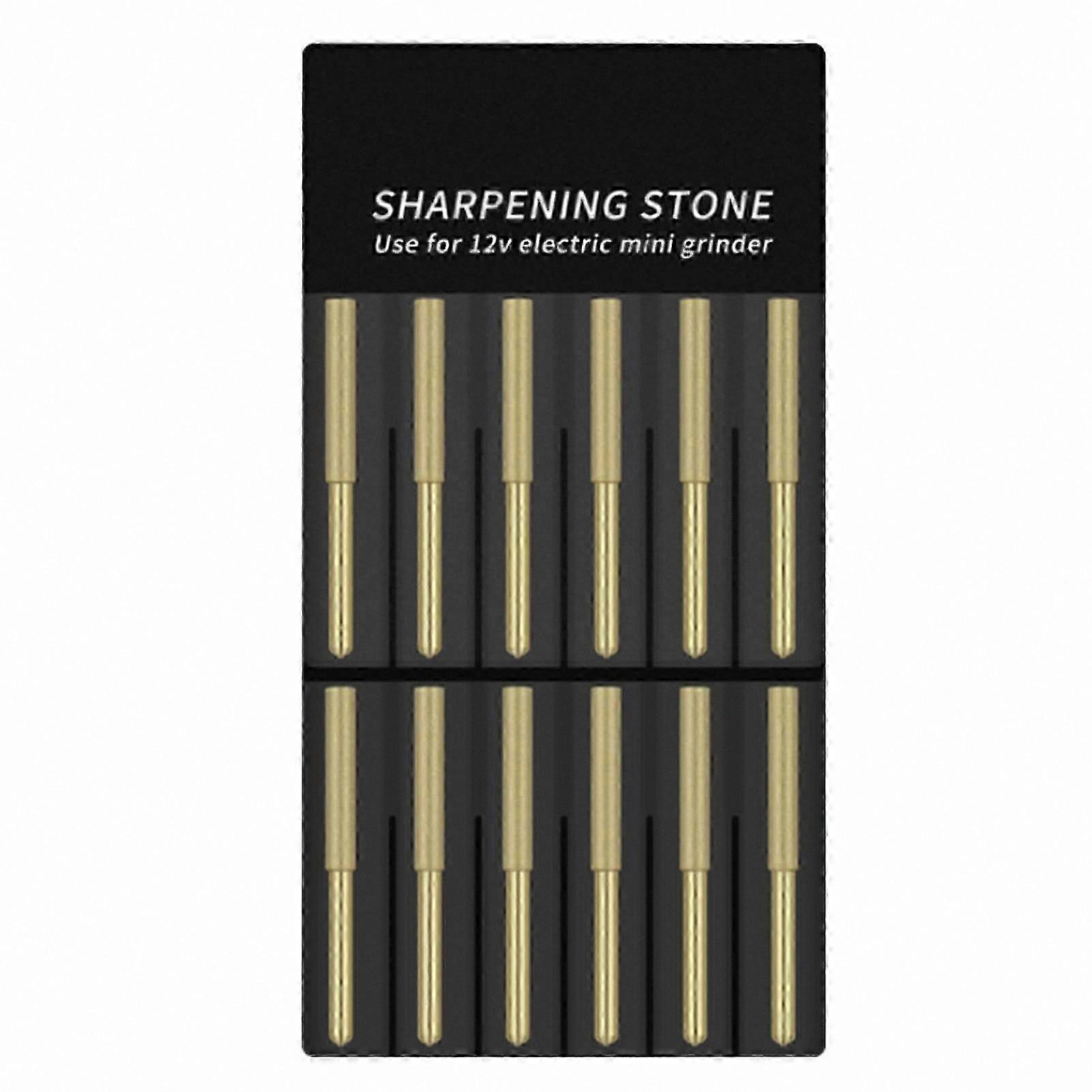 12-Pack Titanium-Coated Diamond Chainsaw Sharpener Bits High Hardness Electric File for Chainsaws