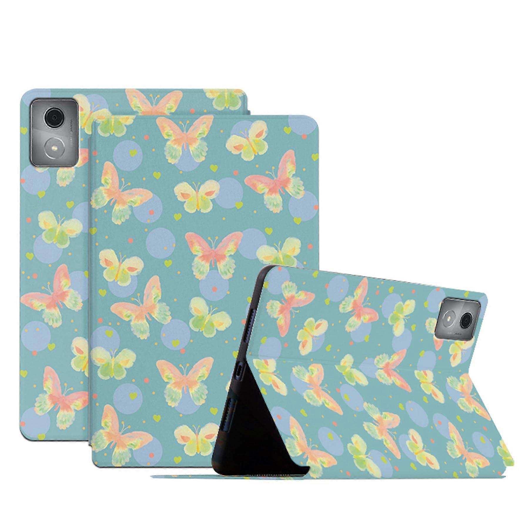 DayQiQiPu Case For Lenovo Tab K11 Plus TB-352FU/TB-352XU 11.45-Inch PU Leather Butterfly Pattern Flip Stand Ultrathin