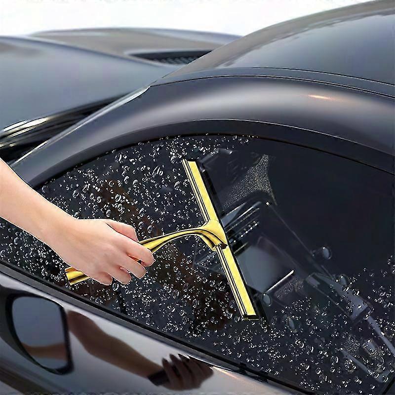 No Drill Silicone Squeegee for Mirror & Windshield with Adhesive Hook & Non-Slip Handle