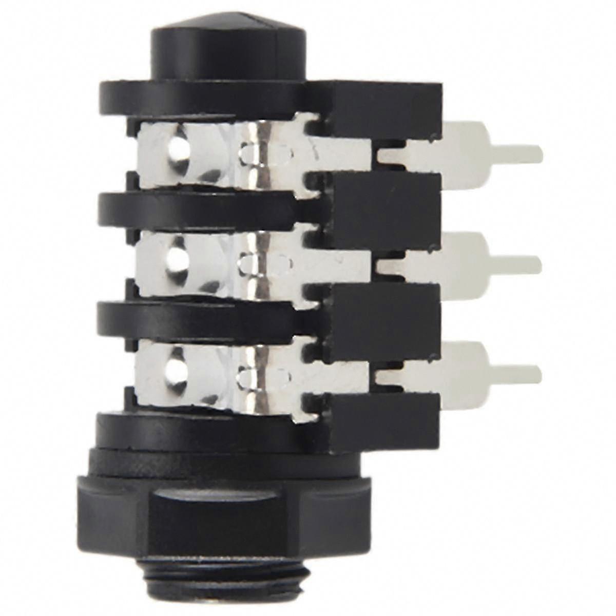 1/4" 6.5mm Stereo Audio PCB Panel Mount Headphone Jack Socket 6 Pin for DIY Electronics