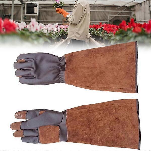 Gardening Gloves, Size L, Thorn-Resistant with Elbow Coverage for Forearm Protection