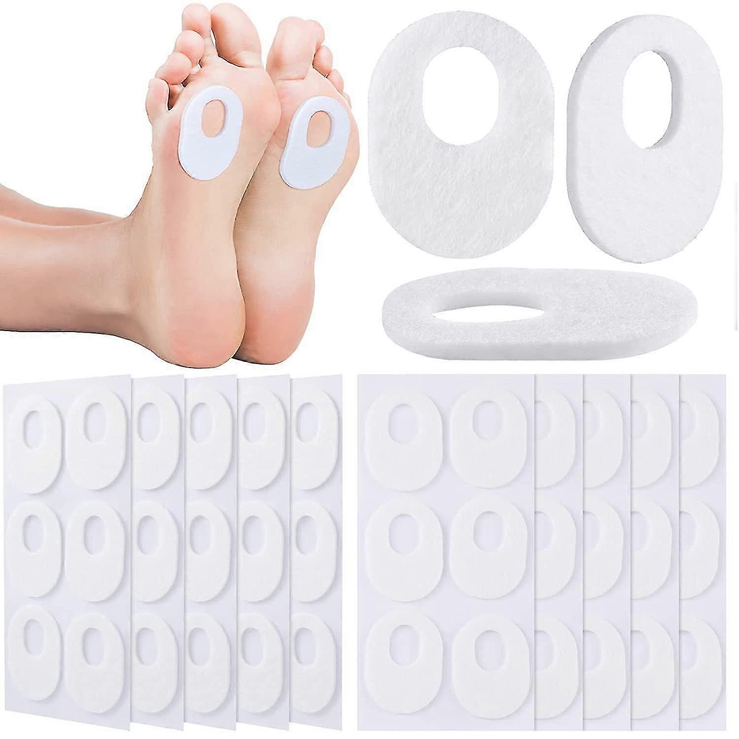60 Pack Callus Pads Soft Felt Callus Oval Shape Corn Pads, White