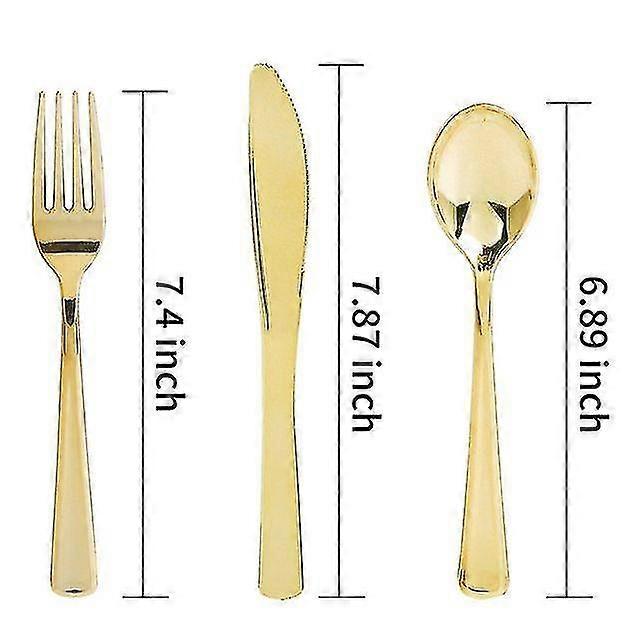 75 Pieces Rose Gold Plastic Silverware - Disposable Cutlery Set - H...
