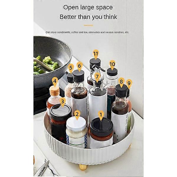 Kitchen storage rotating shelf spice rack spice box household turntable rotating storage rack green