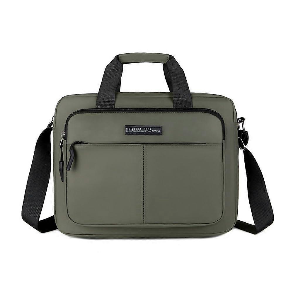 Men's LargeCapacity Messenger Bag For A4 Documents, Shoulder Briefcase, Multifunctional Work Bag, Green