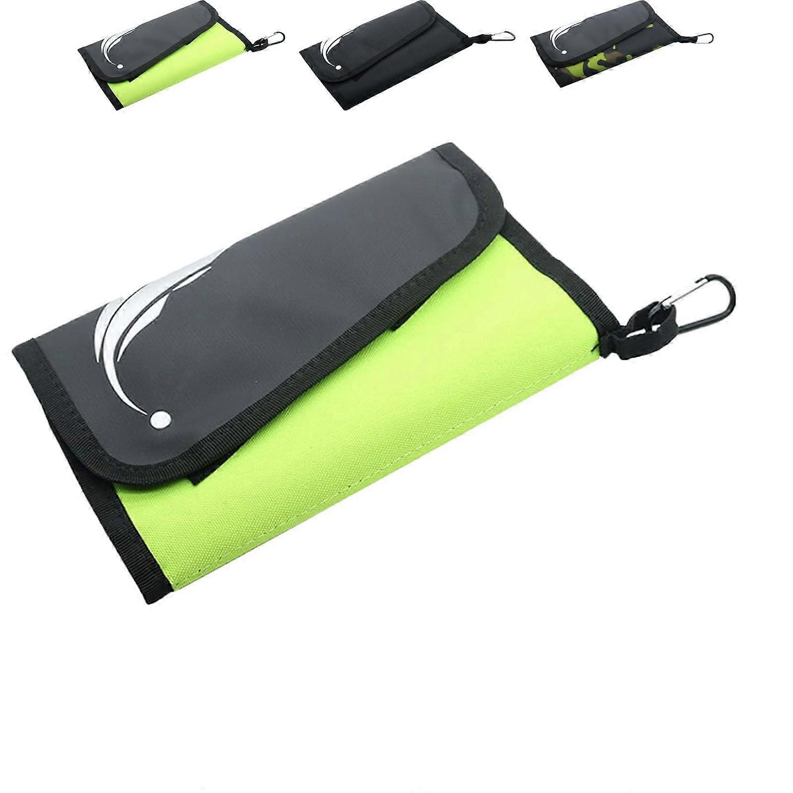 Portable Fishing Lure MultiLayer Storage Bag With Buckle Waterproof Clear Sleeves For Tackle Hooks Fluorescent Green