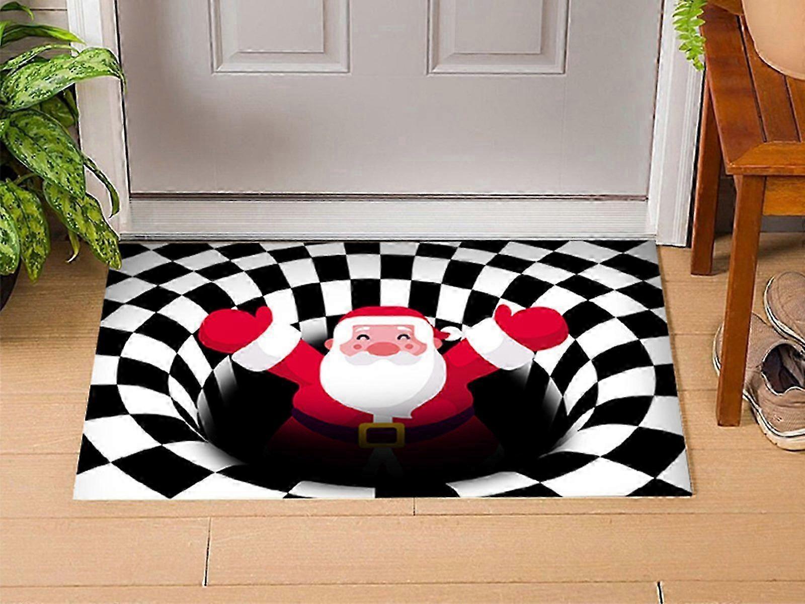 40x60cm Christmas 3D Vortex Optical Illusion Doormat Visual Door Ma...