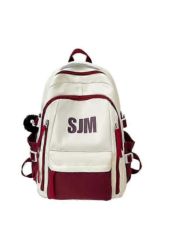 Plecak na komputer studencki retro-czerwony czerwony