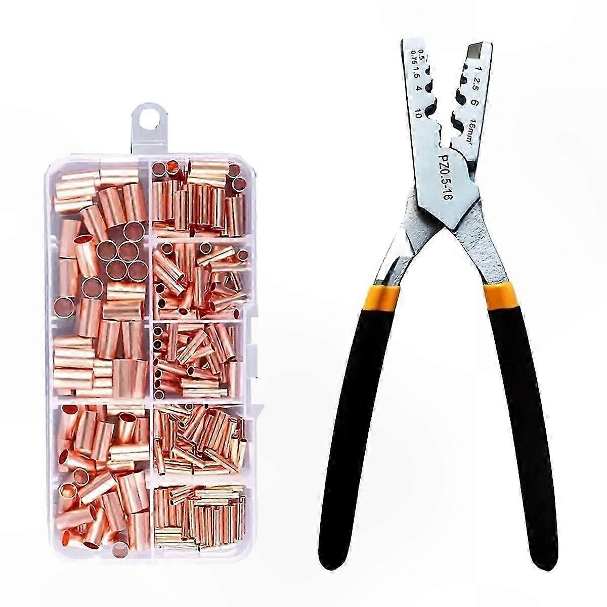 250 stykker kobbertrådsstik Terminal Lugs Bootlace Ferrules til elektriske projekter
