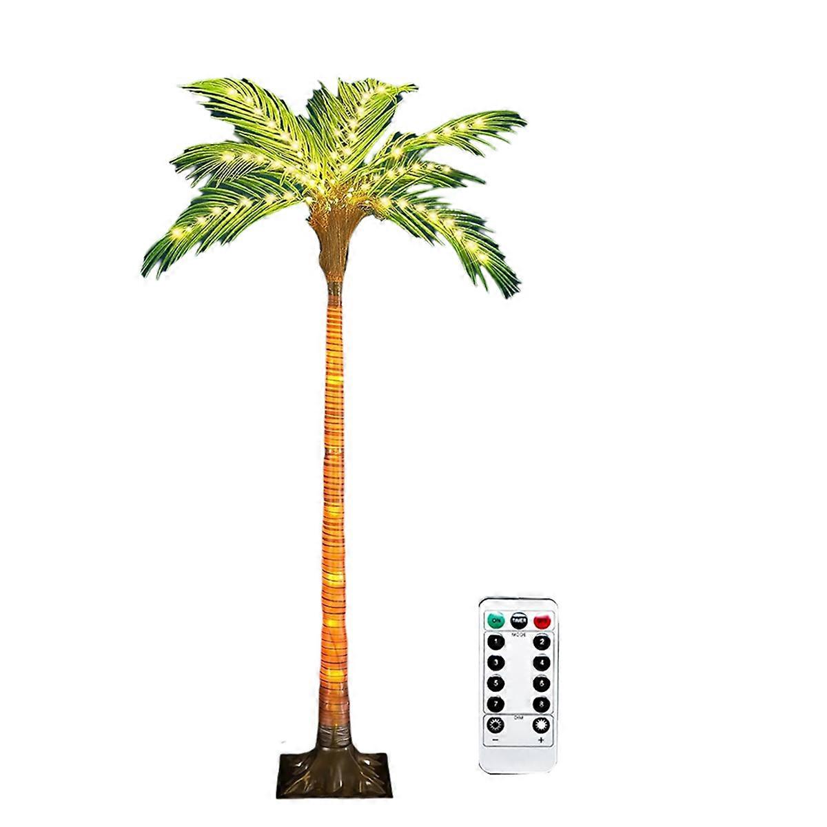 Solar Palm Tree Lights for Patio Outdoor Decoration,4.6FT Artificial Palm Tree with 110 LED Lights for Pool Bar