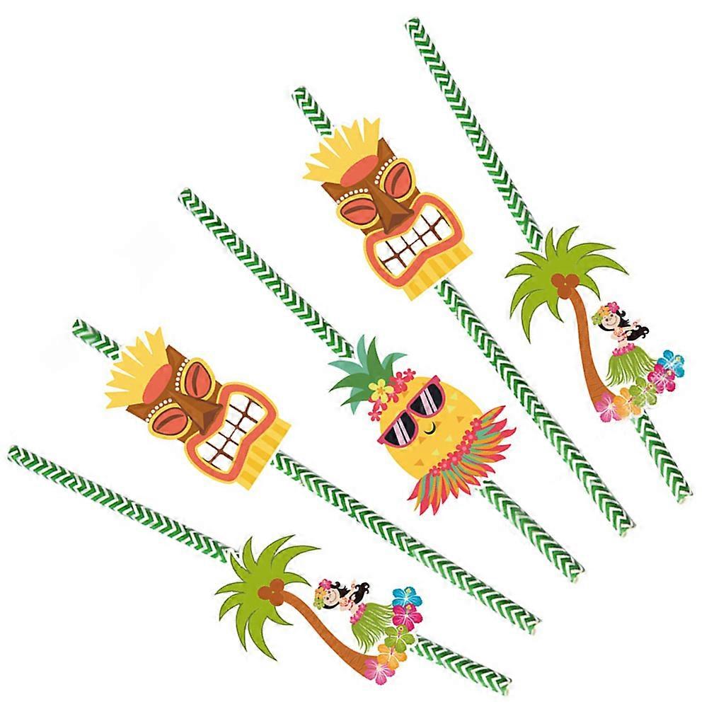 Hawaiian Party Drinking Straws Set 36Pcs Perfect For With Assorted Color Designs