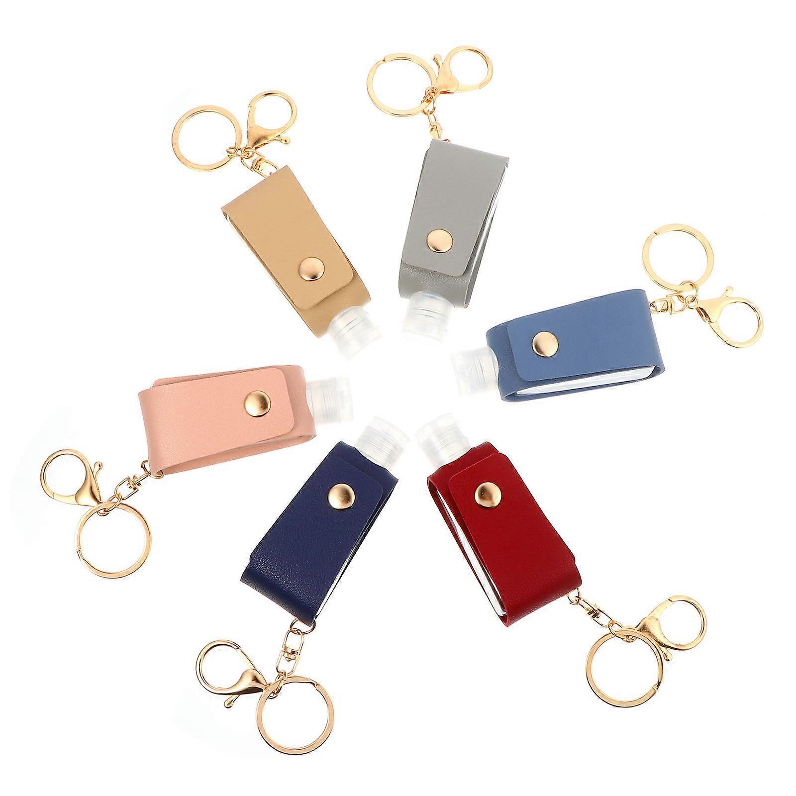 Travel Bottle Keychain Pendant Portable Cover 6pcs Random Color ABS Material