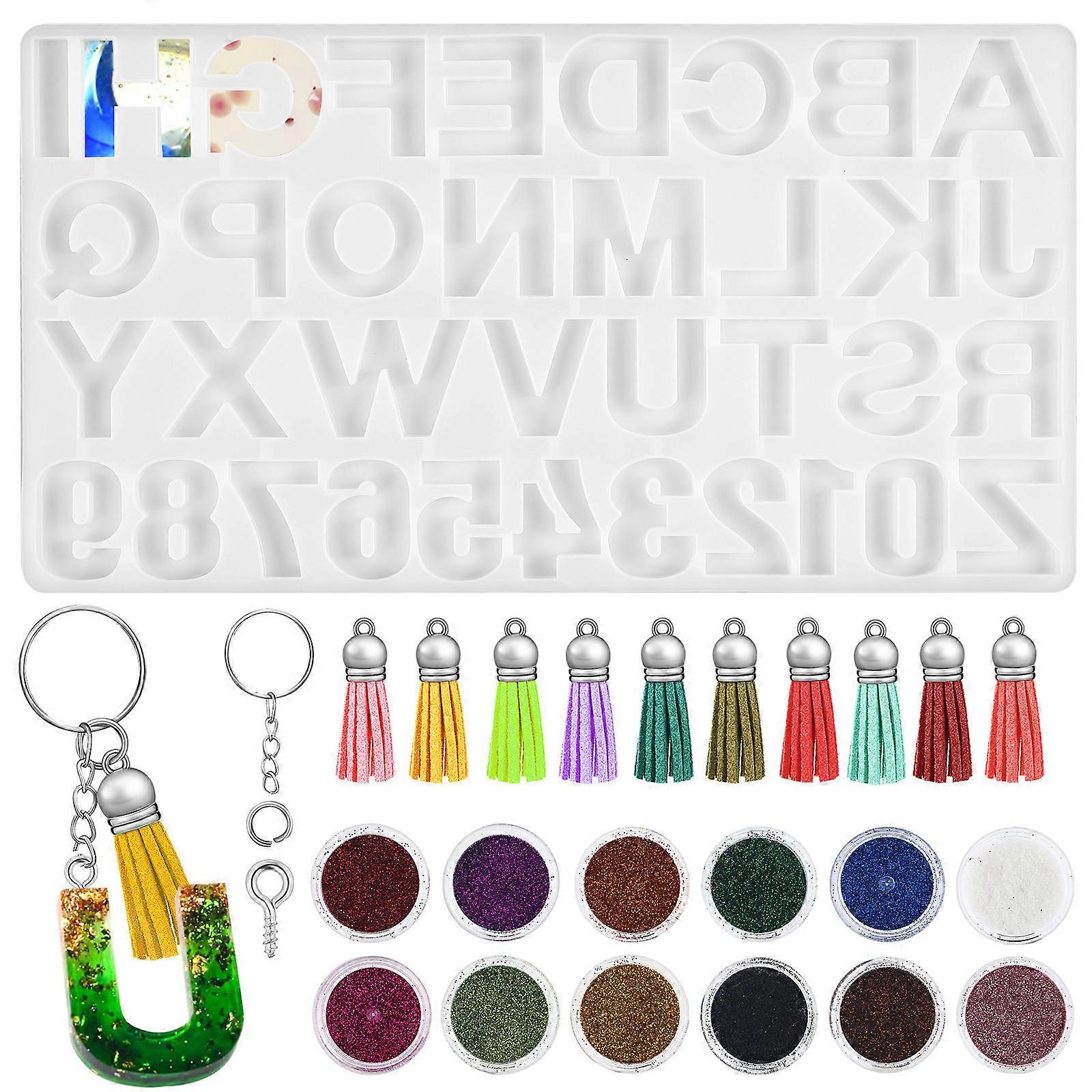 Epoxy Resin Molds Alphabet Silicone Casting Mould For Beginners Comprehensive Set 19.00X17.00X1.00CM Diy Casting 1 Set