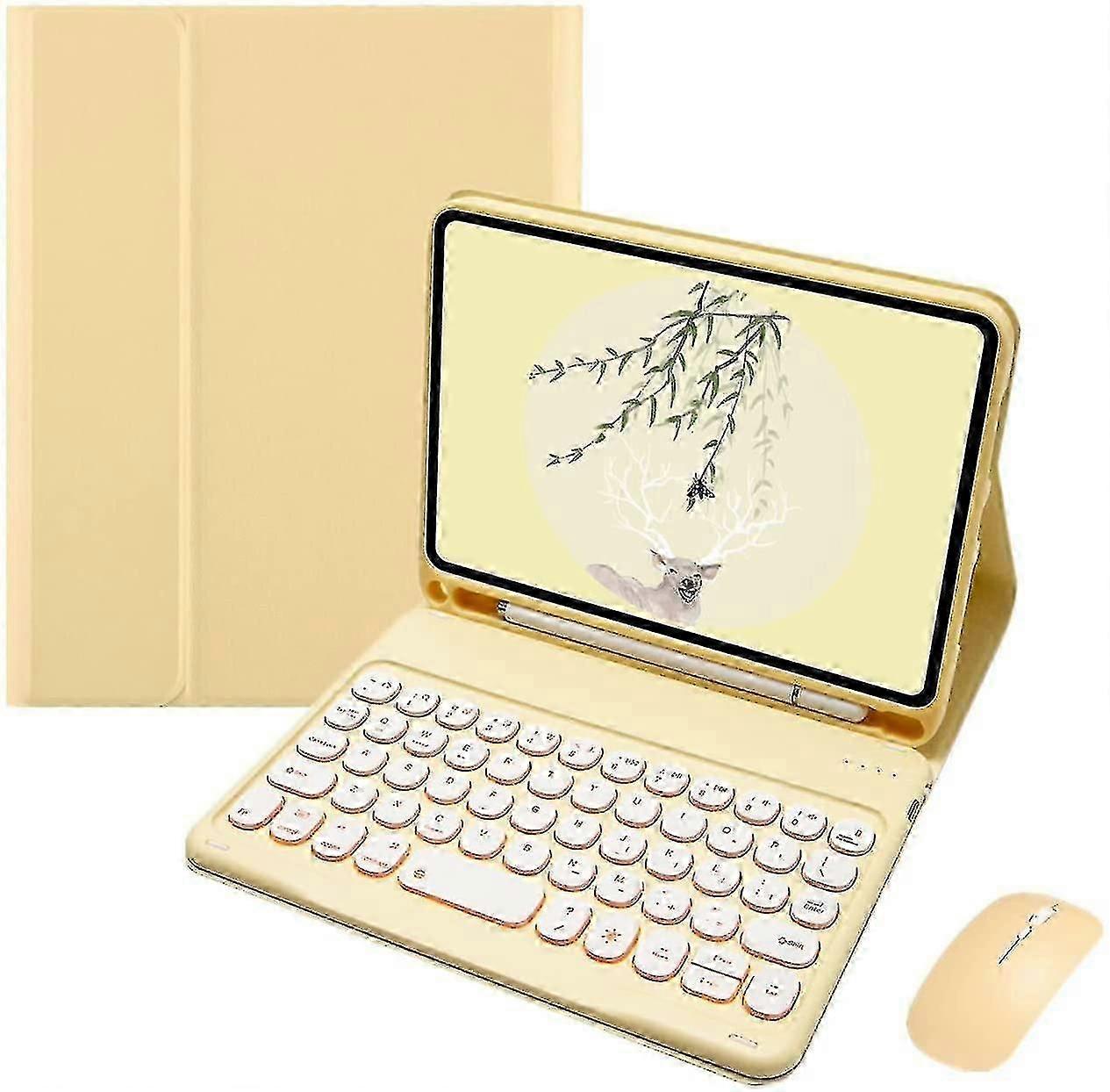 Ipad Mini 6 2021 Color Keyboard Case Mouse Cute Round Key Ipad Mini 6th Generation 8.3 Inch Wireless Bluetooth Detachable Keyboard Cover With Pencil H