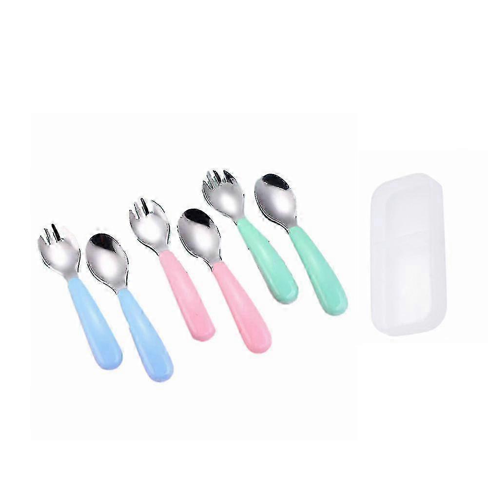 6pcs Stainless Steel Tableware Set Children's Spoon Compatible Withk Tableware SZRH A-S