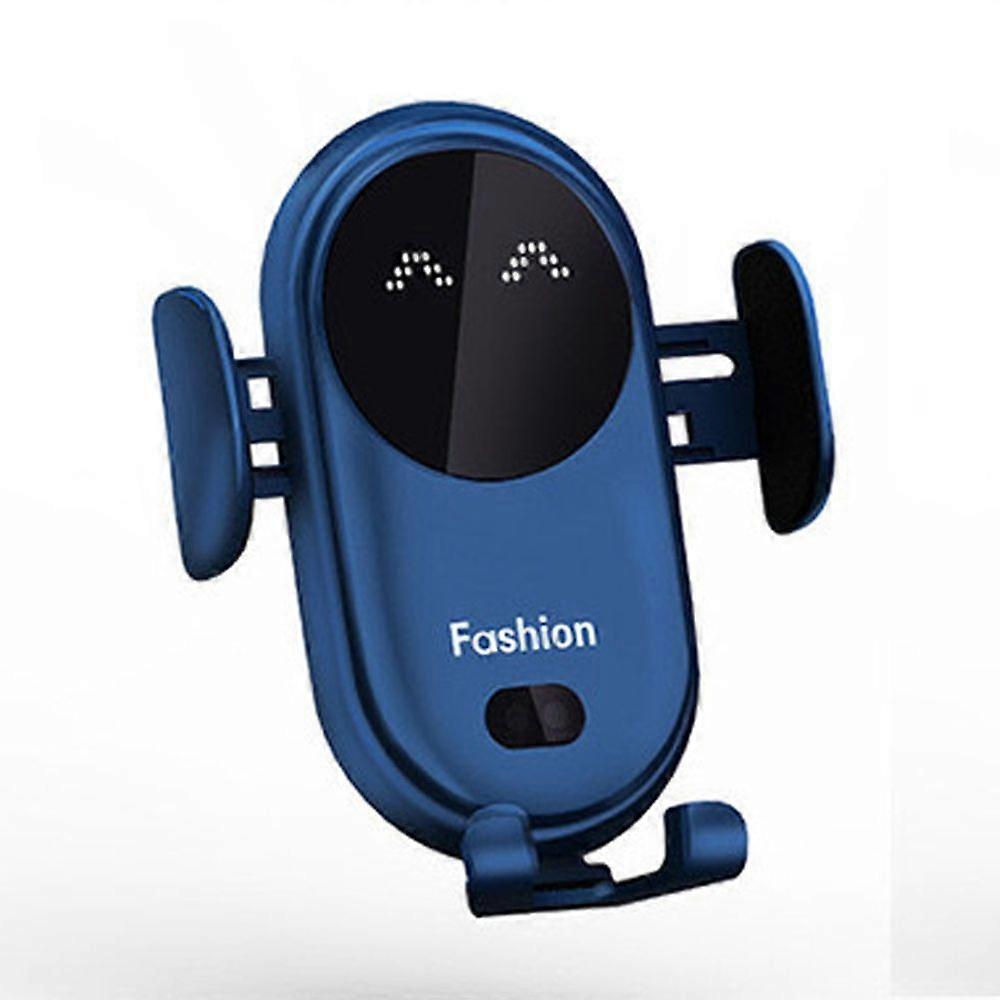 Smartphone Holder, In-Car Qi Wireless Charger, 360 Degree Rotation Mobile Phone Holder, Car Smartphone Holder, Automatic Opening(Blue)