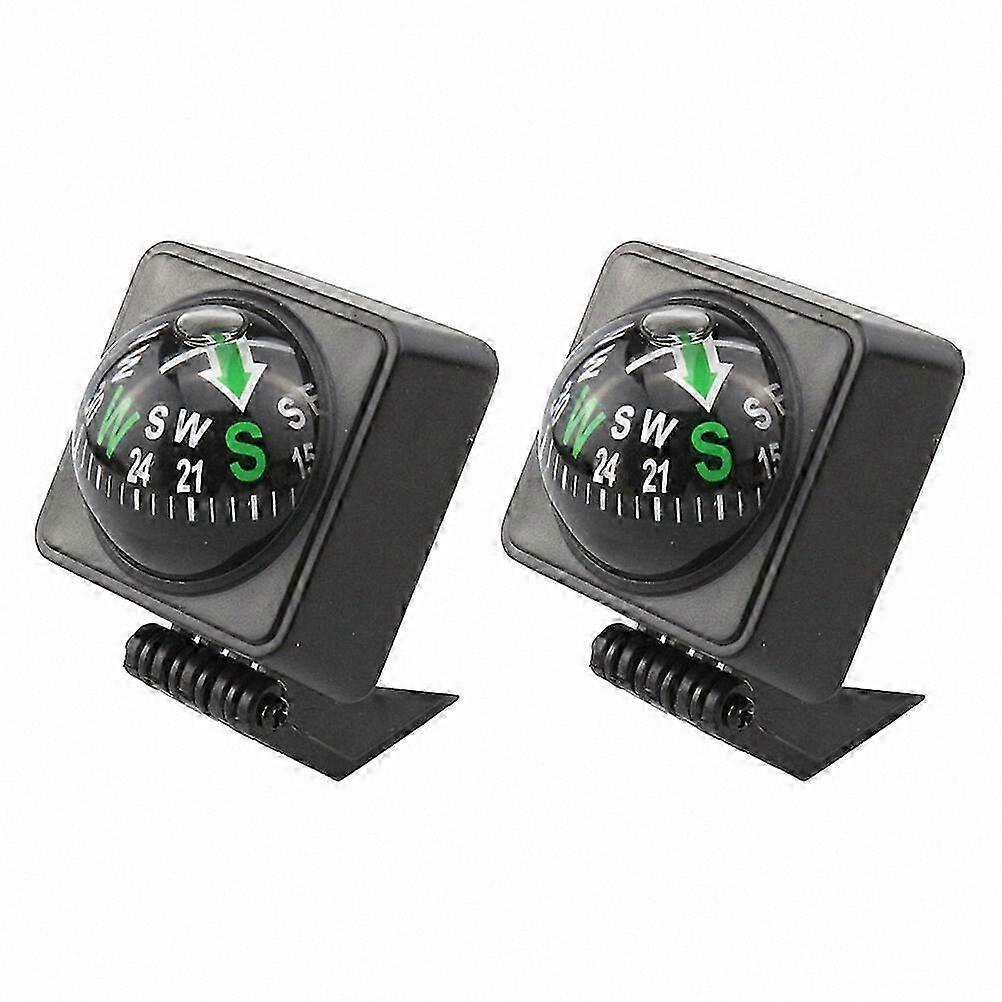 2-Pack Vehicle Dashboard Compass, Black Mountable Compass for Car and Boat Use