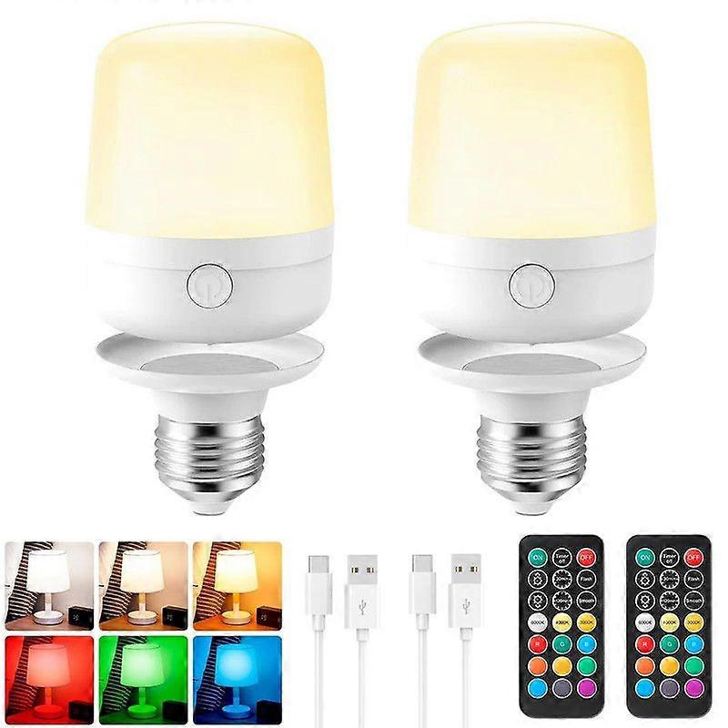 Rechargeable Light Bulbs with Remote, Dimmable