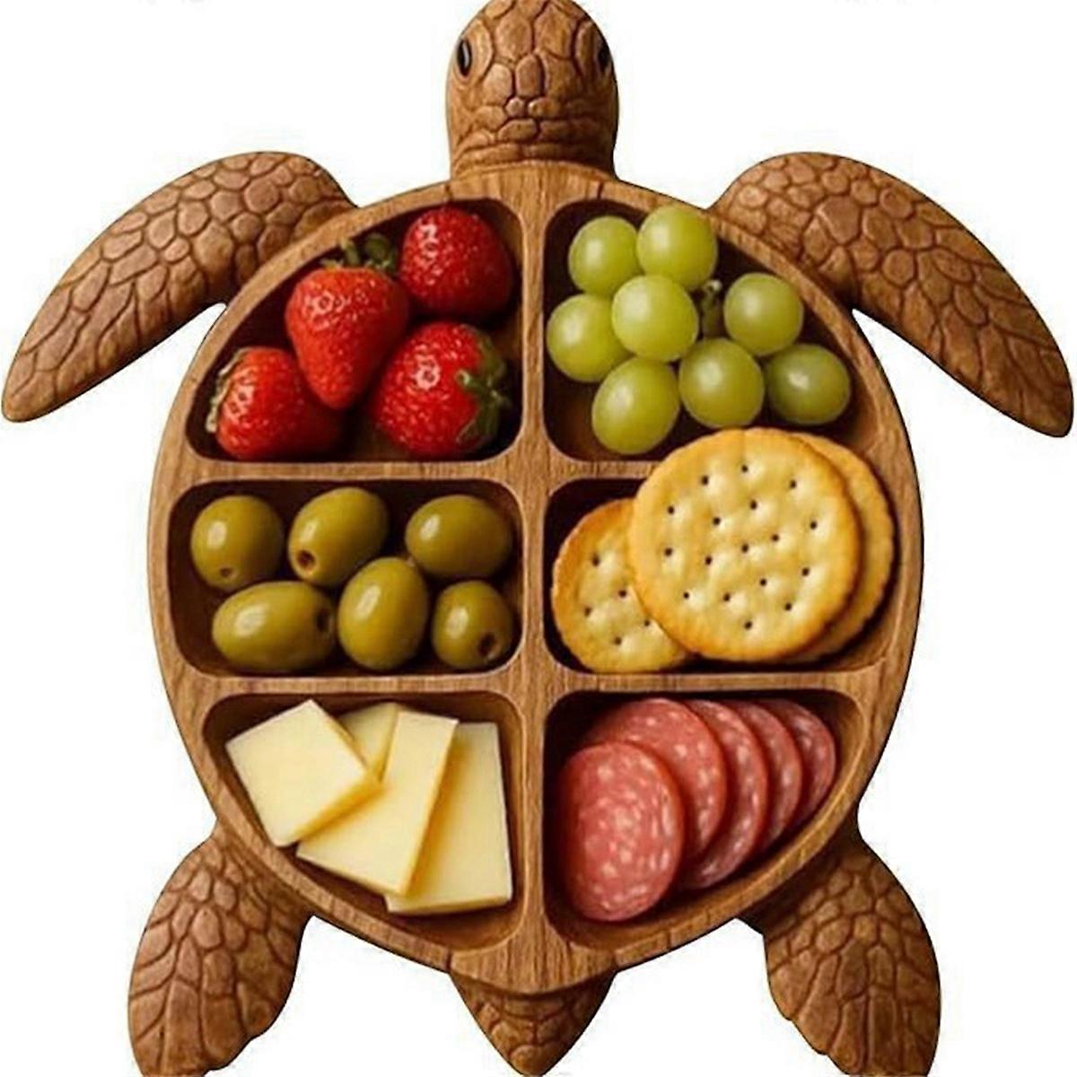 Turtle Charcuterie Platter - Wooden Shaped Fruit Platter Animal Patterned Parties Functional Fruit