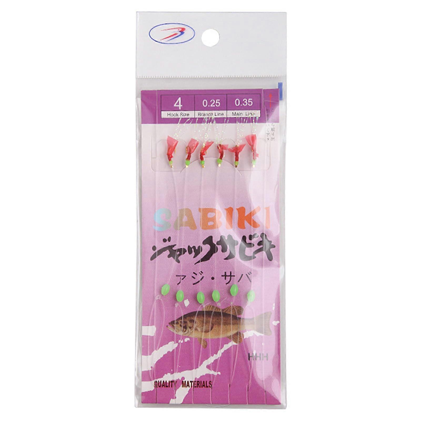 6Pcs Luminously Bean String Hook Artificial Fishing Lures For Sea And Freshwater, Luminously Bean Rigs Tied Hook