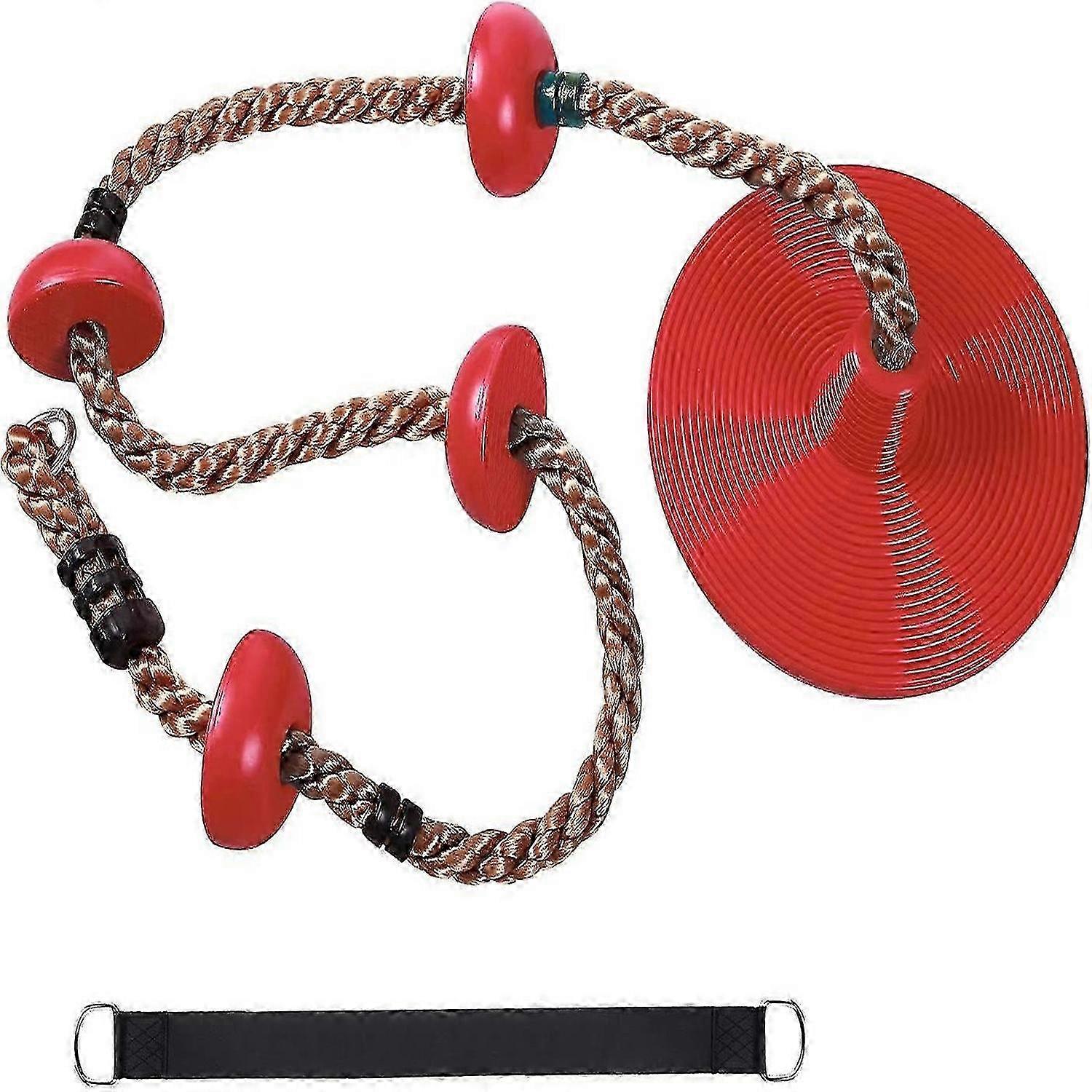 تسلق حبل سوينغ في الهواء الطلق تسلق حبل الثقيلة البلاستيك القرص سوينغ مقعد (أحمر)