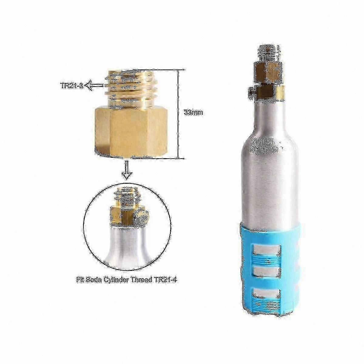 Adapter for Soda Cylinder Stream Thread Conversion Female TR21-4 to Male TR21-3 Compatible with Cube Tank Systems