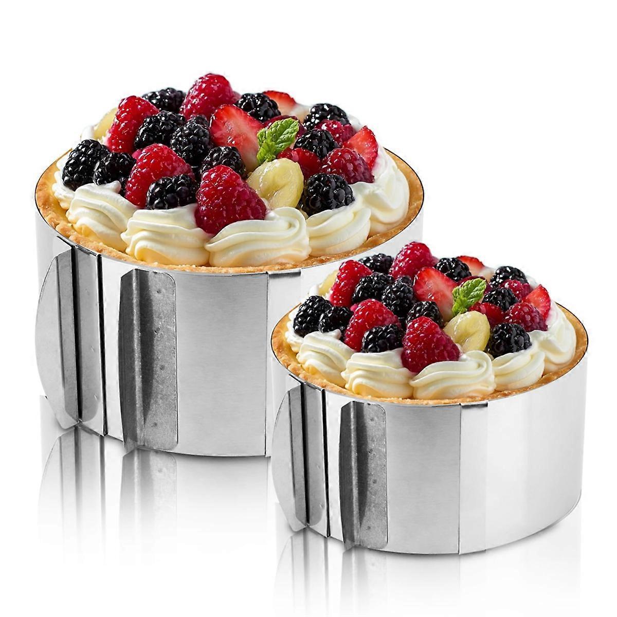 Cake Ring Adjustable Stainless Steel Baking Ring Sturdy Cake Mould Cake Ring, for Mousse Baking Dessert Cake Making