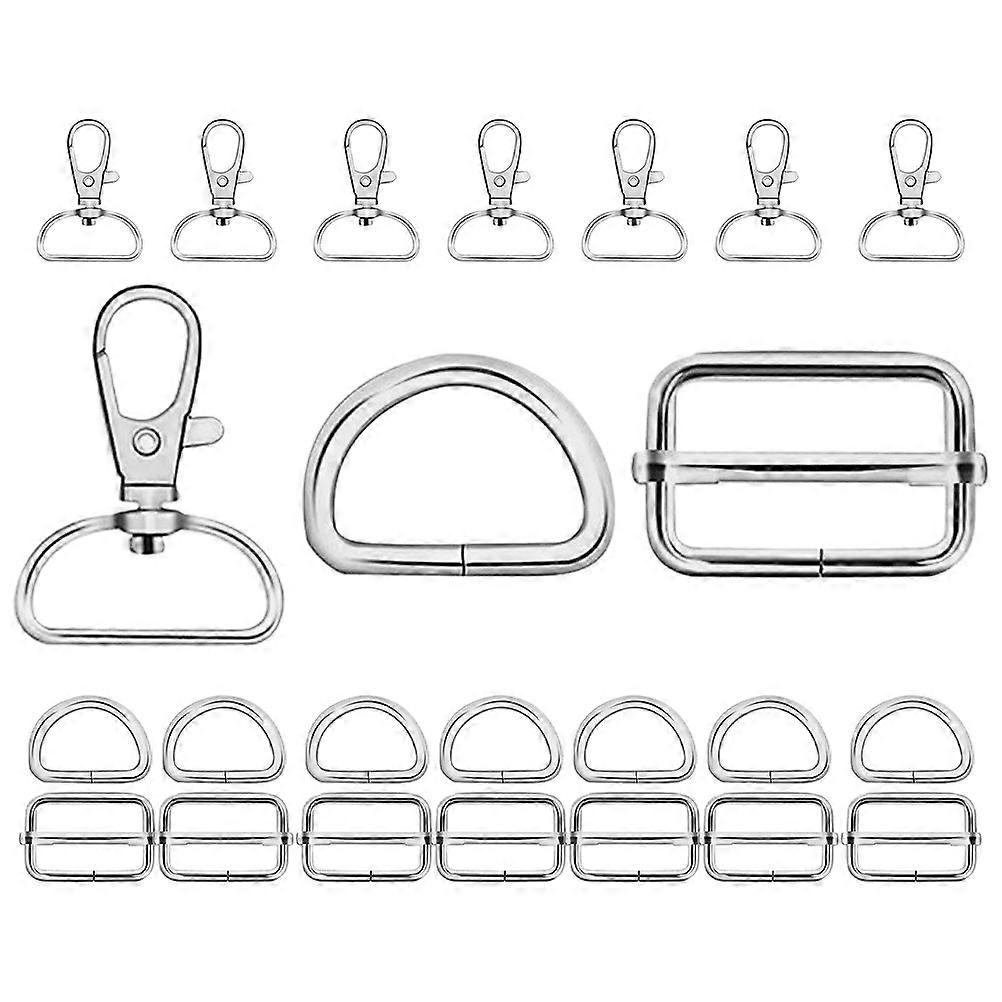 Swivel Clasp Buckle Metal Snap Hook Ring D Ring for DIY 48Pcs Set