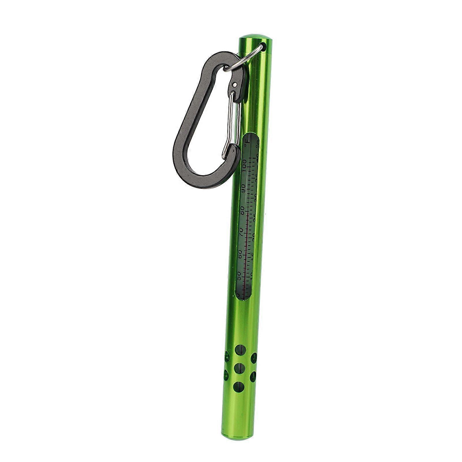 Fly Fishing Water Thermometer Stream Water Temperature Measurement Tools with CarabinerGreen