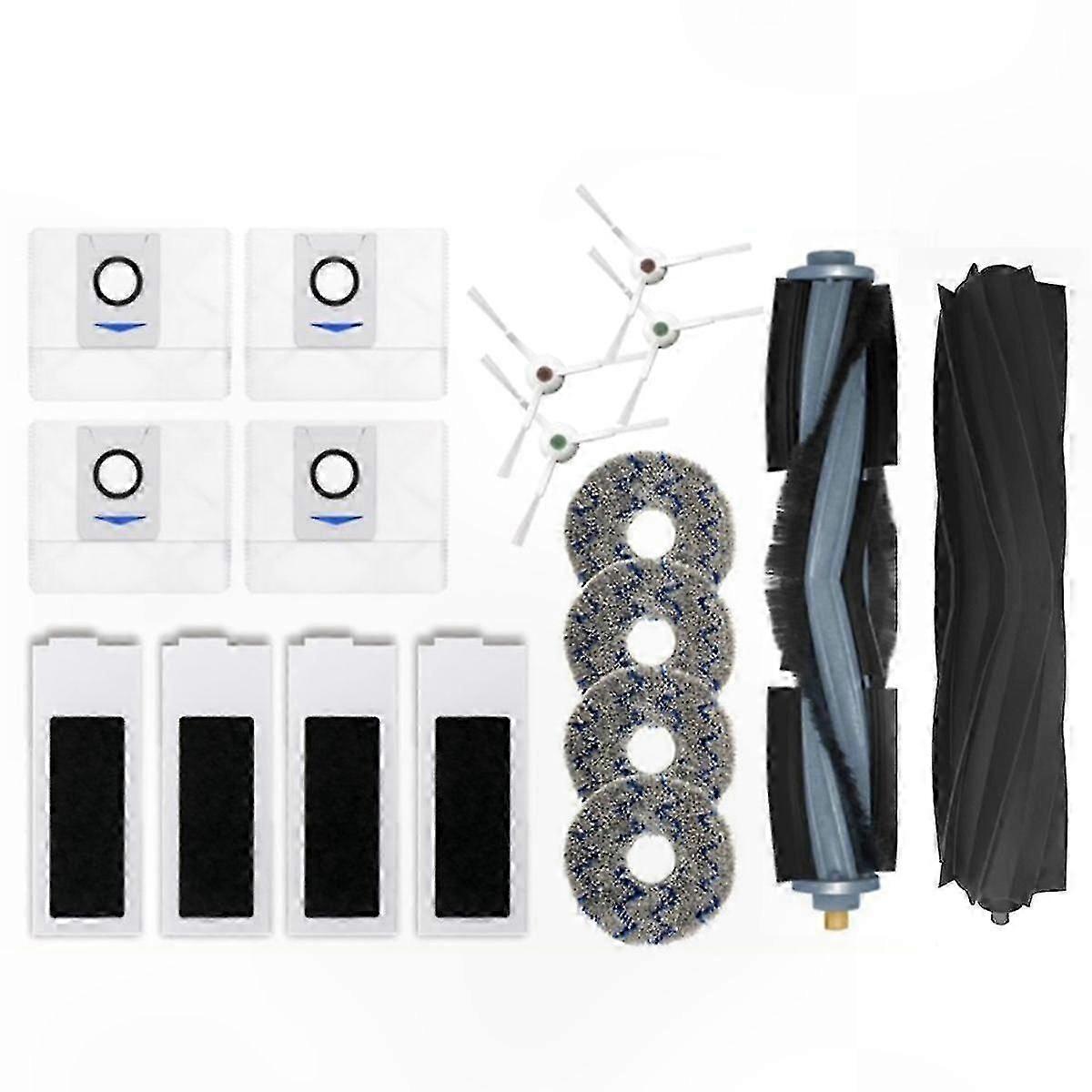 Replacement Parts Kit for Robot Vacuum Cleaner with Main Brush, Side Brush, Mop Pads, HEPA Filter, and Dust Bag Compatible with Multiple Models