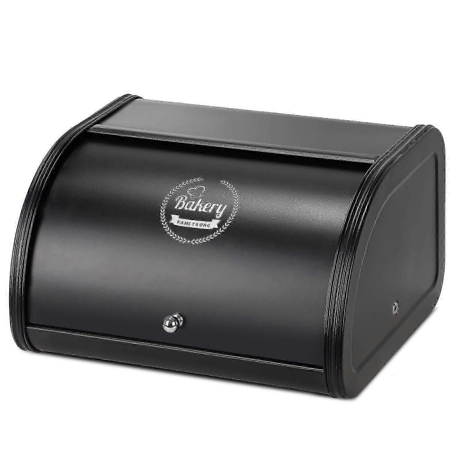 Stainless Steel Bread Box - Extra Large Storage for Kitchen Counters with Roll-Up Lid in UK