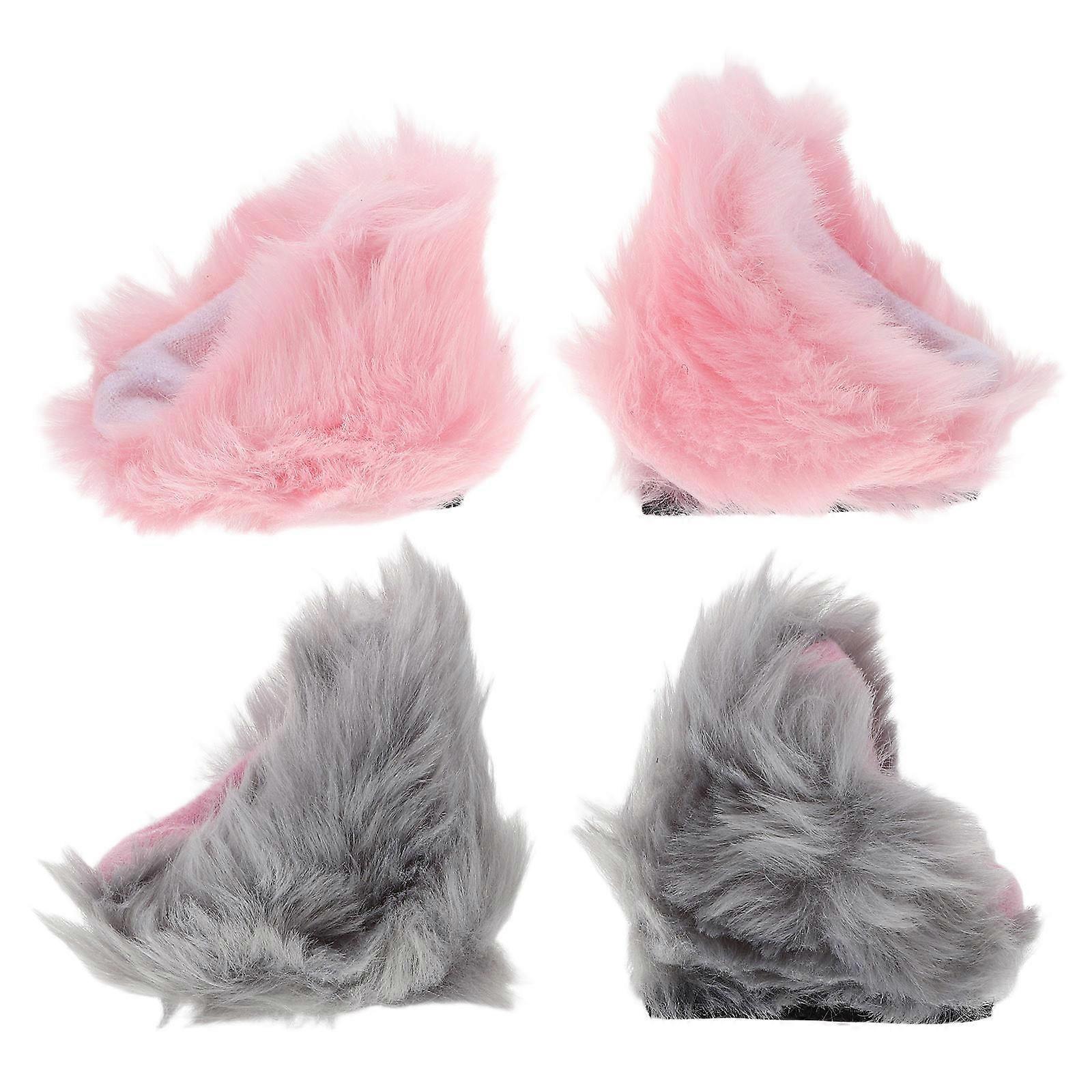 Plush Cat Ears Motorcycle Accessories for 4Pairs Decoration