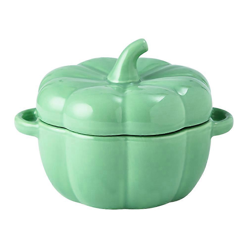 Pumpkin Shape Ceramic Bowl for Stewing Soup Container with Handles