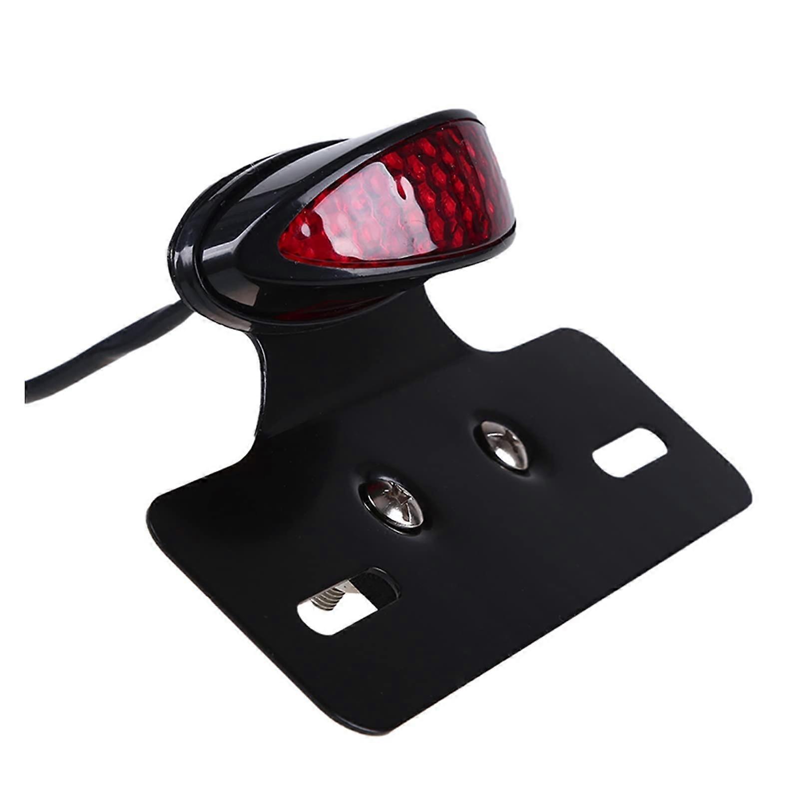 Registration Plate Holder Clear Red Smoke Lens Motorcycle Rear Tail Light Universal Motocross Brake Indicator Lamp