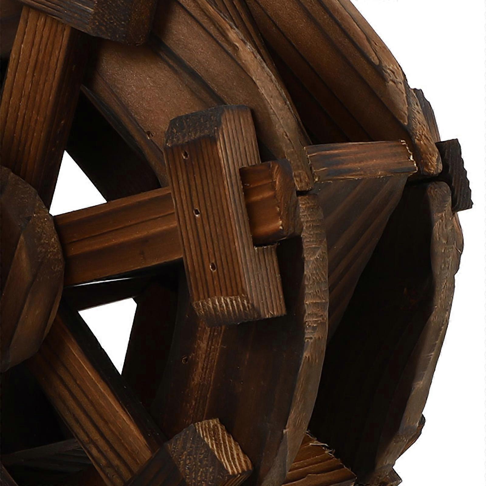 Chinese Style Vintage Wooden Adornment Tabletop Decoration Round Shape 20cm Diameter 1Set