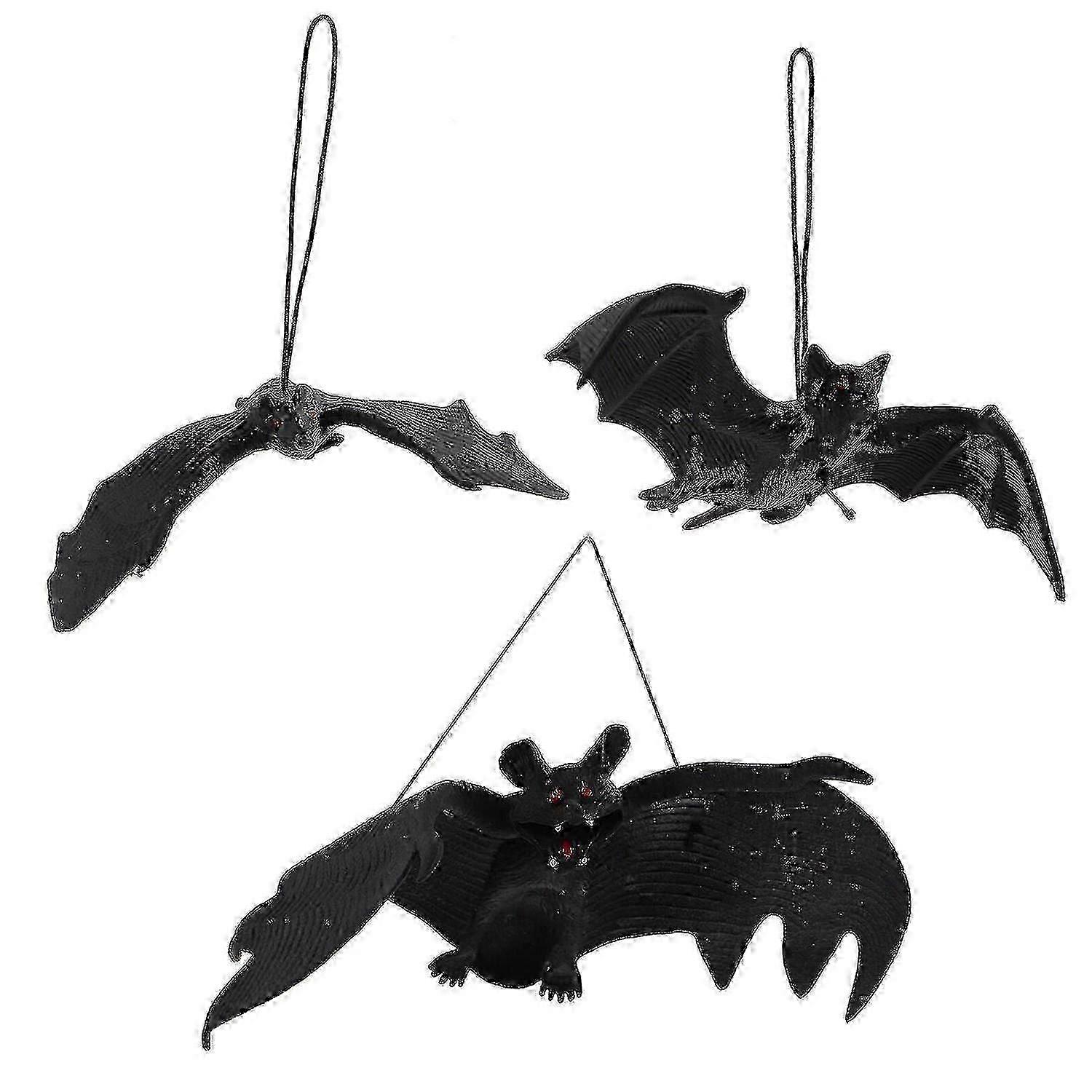Halloweenske dekorácie na netopiere - odolné gumené netopiere pre párty a domácu výzdobu