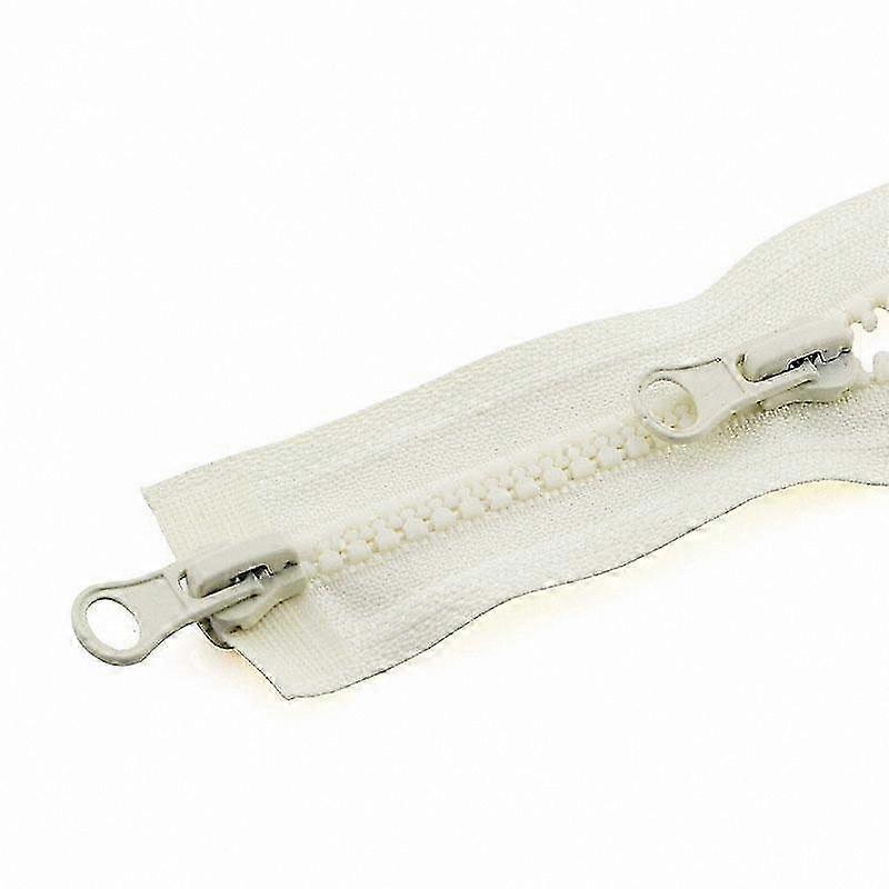 Durable Resin Zipper for Outerwear - Double Pull, Long Open-End Fashion Closure